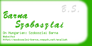 barna szoboszlai business card